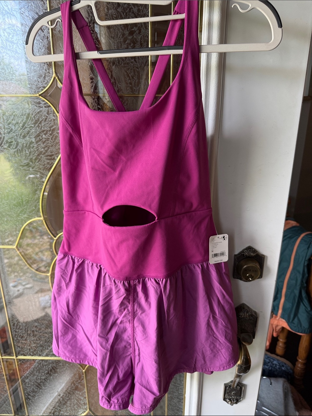Free People Magenta and Light Pink Active Romper Shorts